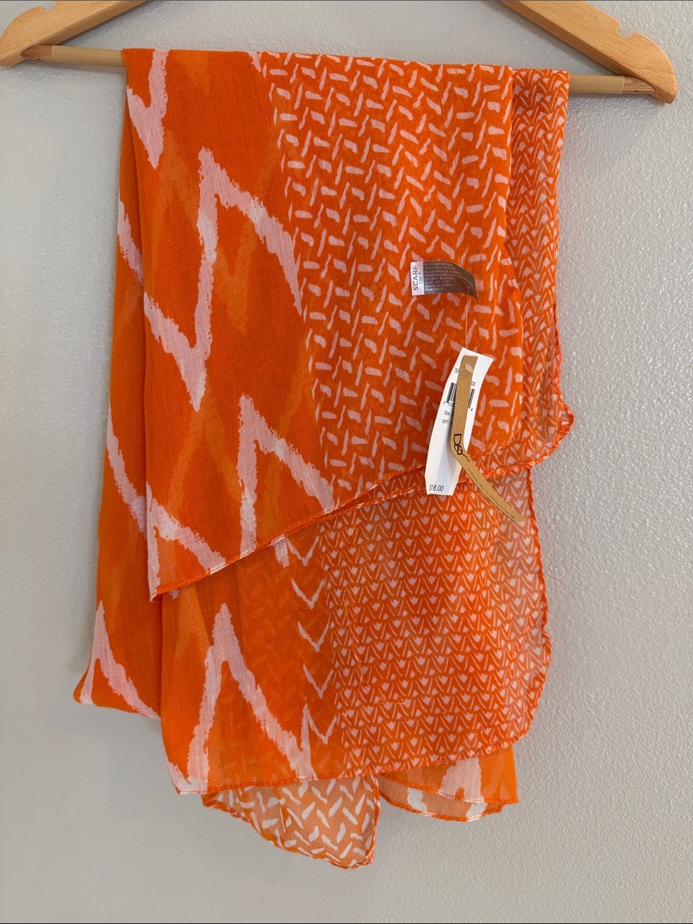 Women’s Orange Patterned Lightweight scarf